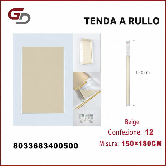 TENDA A RULLO TRASLUCIDA 150*180CM BEIGE