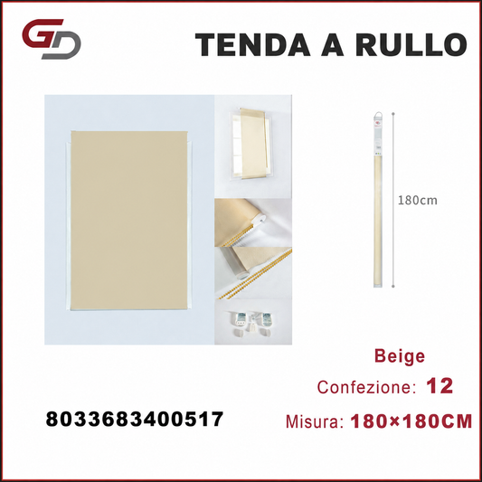 TENDA A RULLO TRASLUCIDA 180*180CM BEIGE