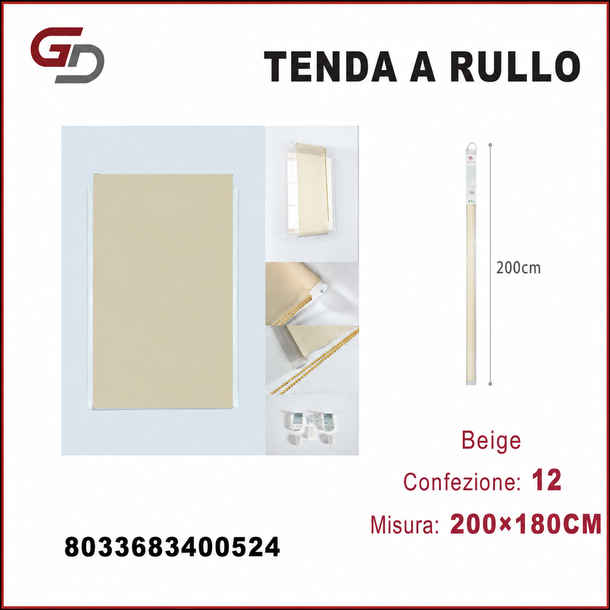 TENDA A RULLO 200*180CM