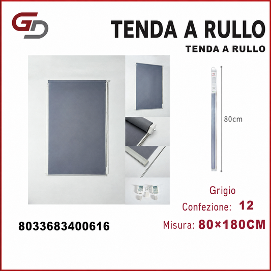TENDA A RULLO TRASLUCIDA 80*180CM GRIGIO