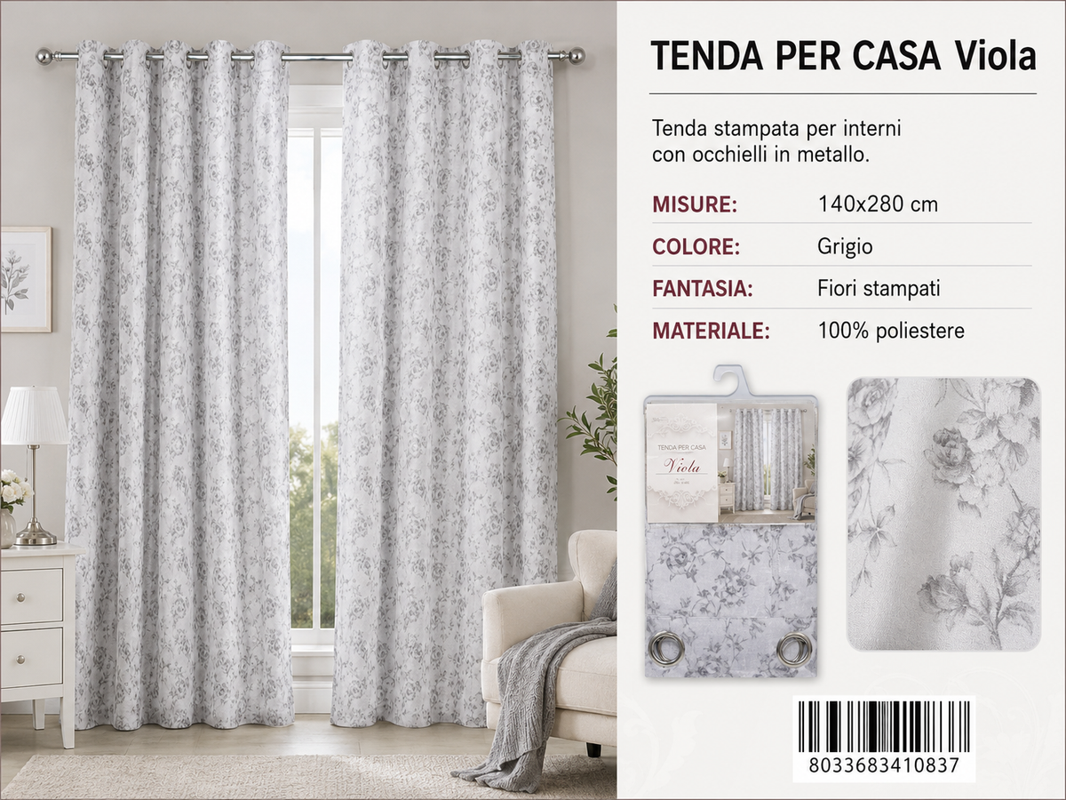 TENDA PER CASA VIOLA 140*280CM - 8033683410837