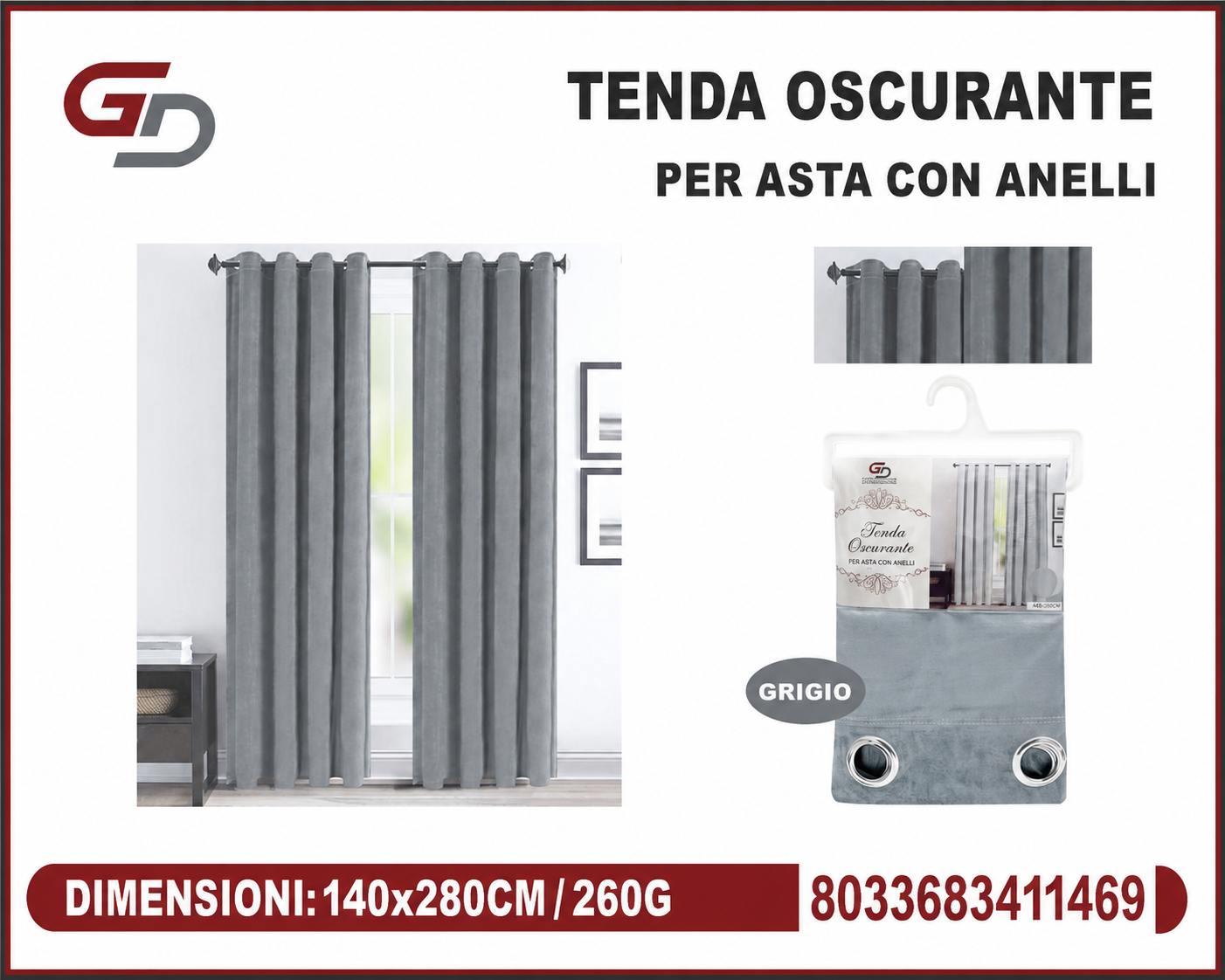 TENDA PER CASA JACQUELINE 140*280CM 260G