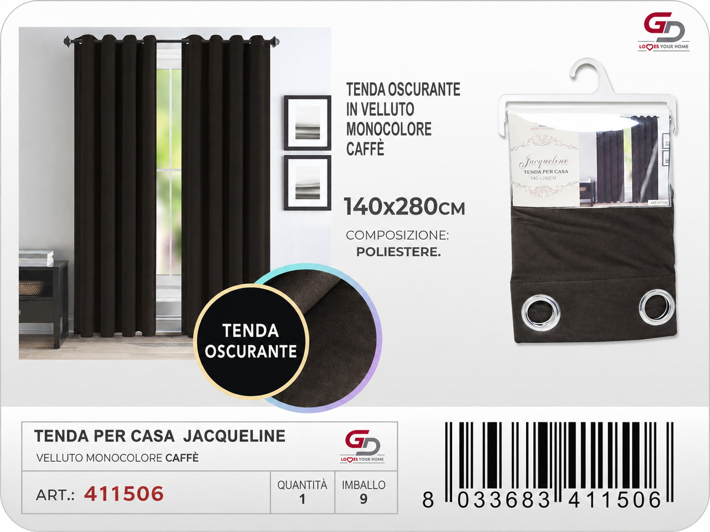 TENDA PER CASA JACQUELINE 140*280CM 260G