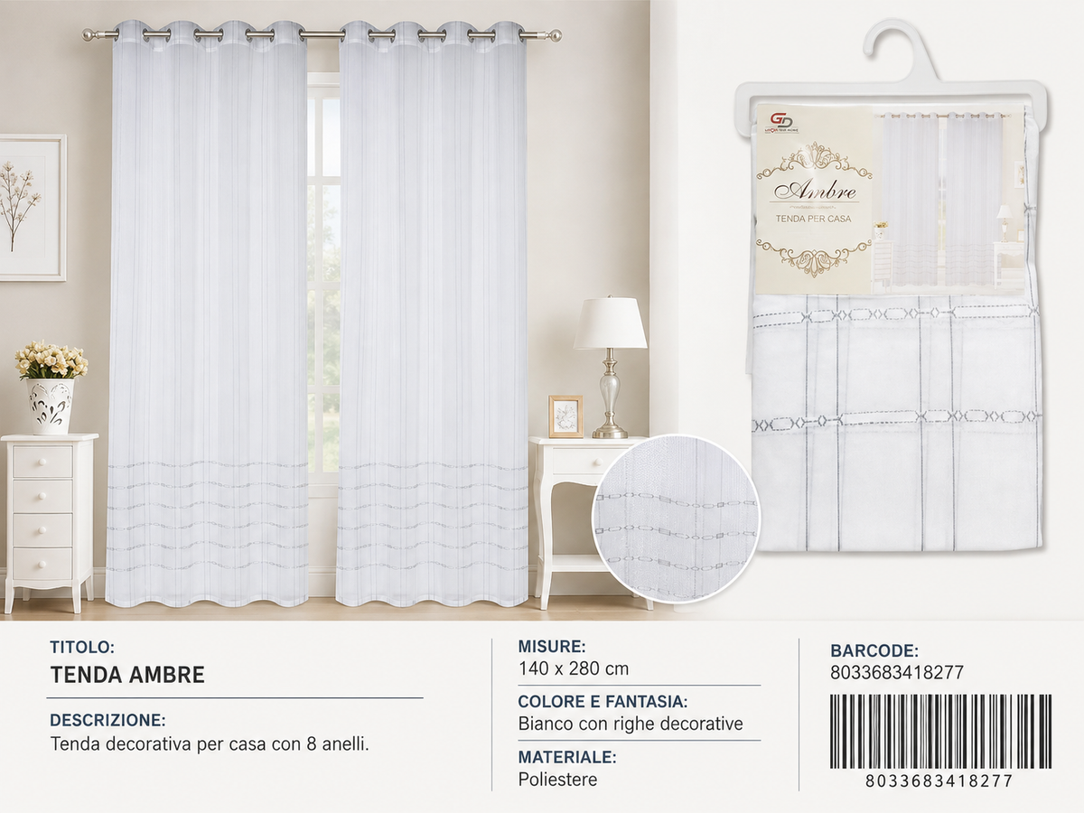 TENDA PER CASA AMBRE 140*280CM - 8033683418277