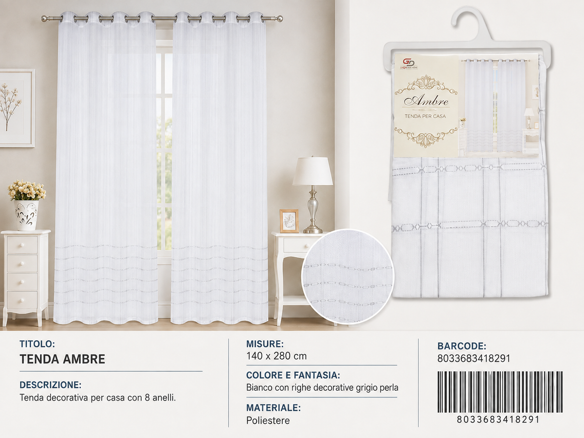 TENDA PER CASA AMBRE 140*280CM - 8033683418291