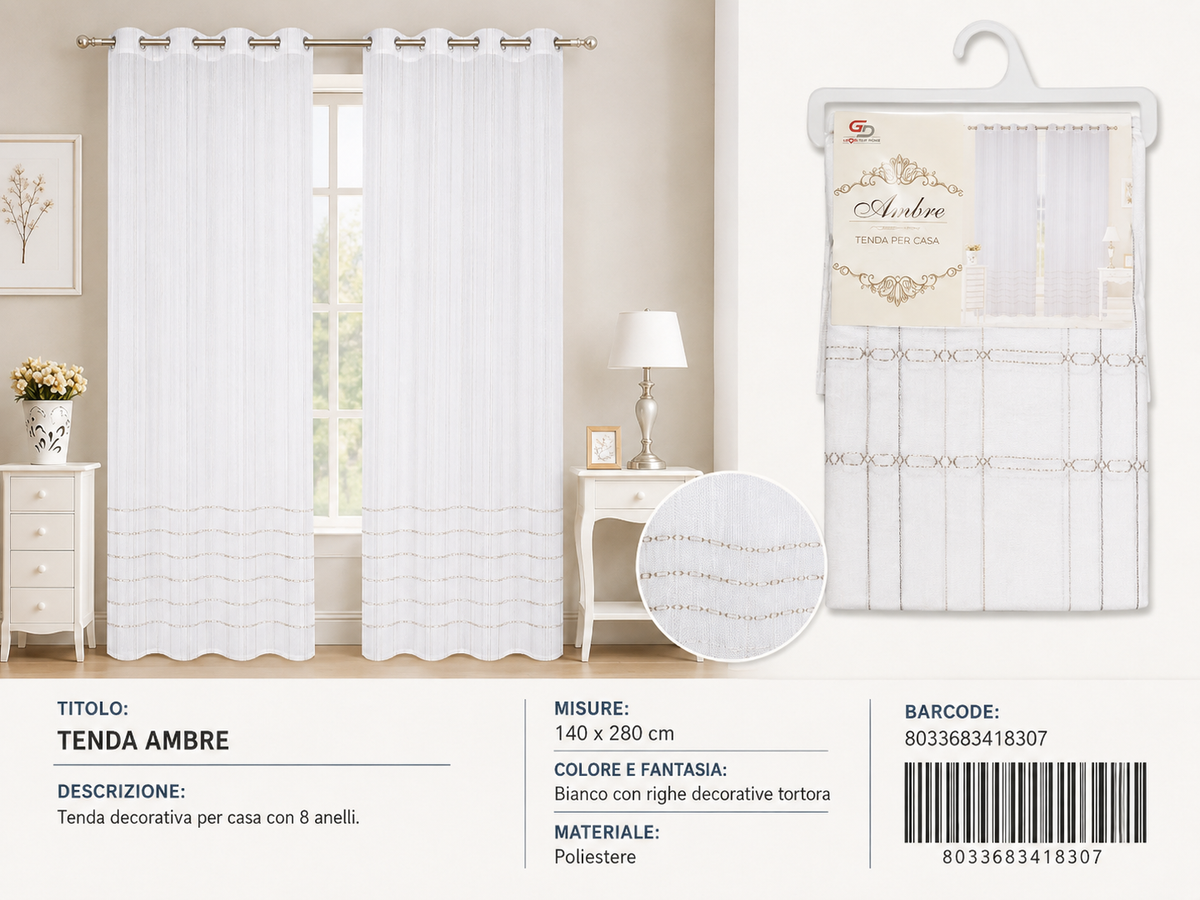 TENDA PER CASA AMBRE 140*280CM - 8033683418307