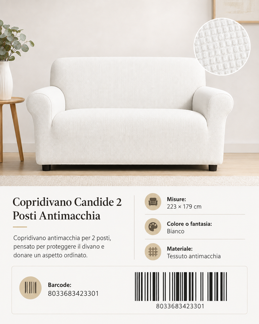 Copridivano Candide 2 Posti 223*179Cm Antimacchia - 8033683423301