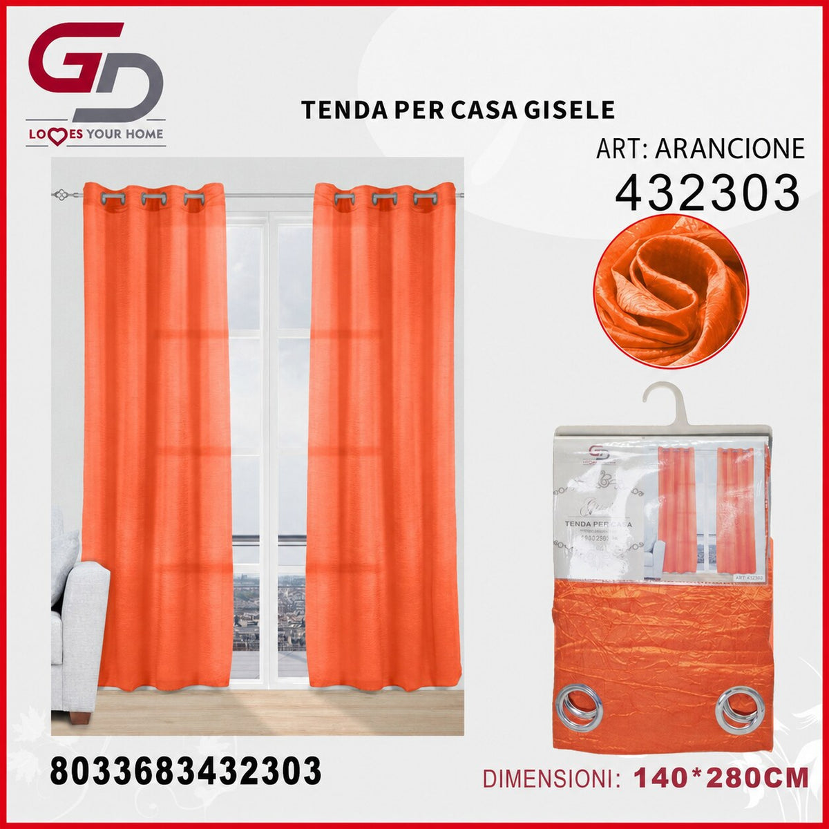TENDA PER CASA GISELE 140*280CM