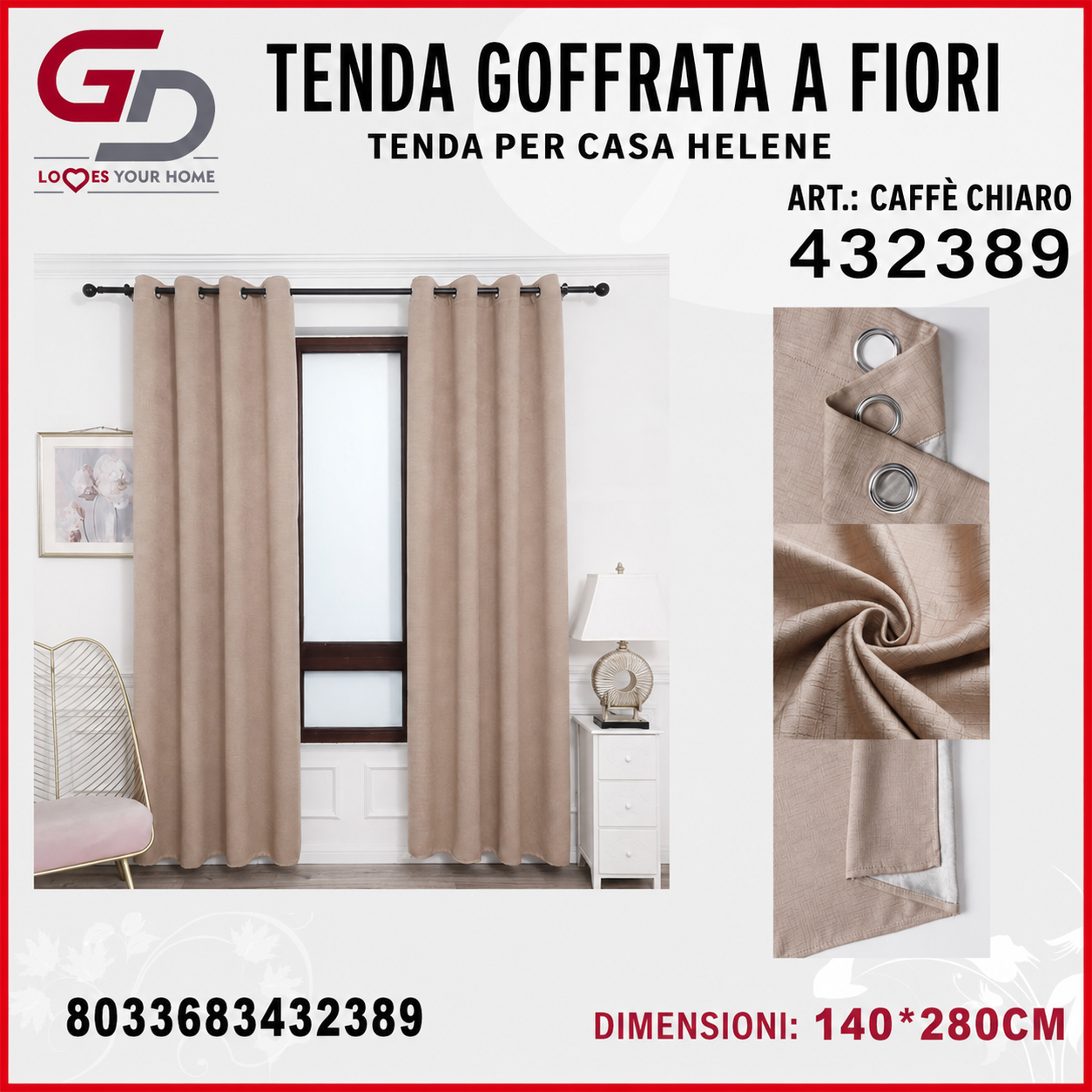 TENDA PER CASA HELENE 140*280CM