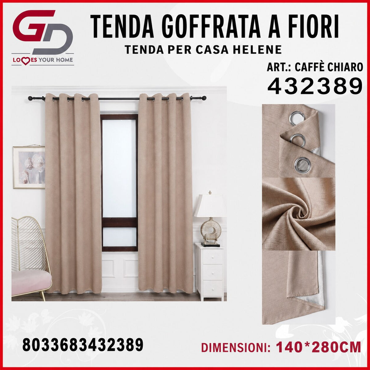 TENDA PER CASA HELENE 140*280CM