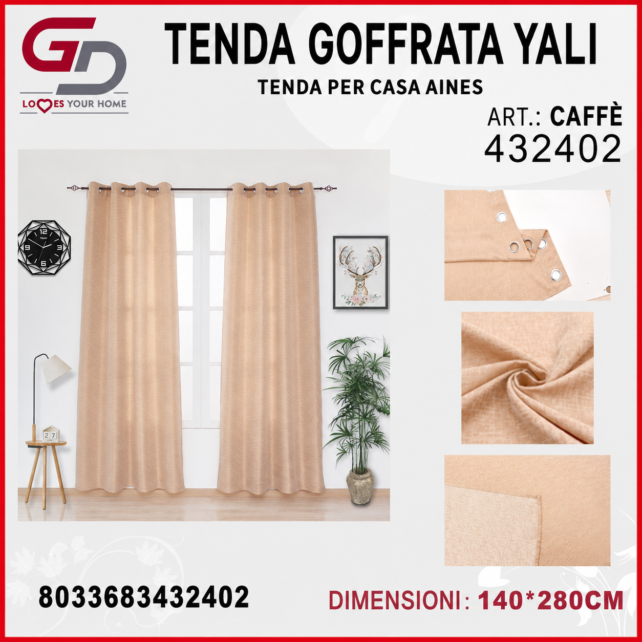 TENDA PER CASA INES 140*280CM