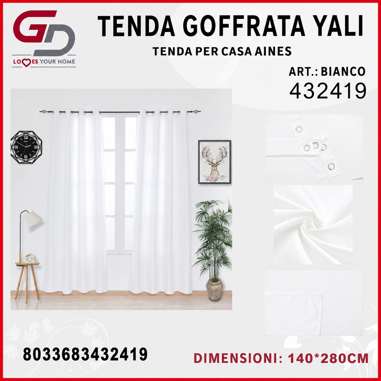 TENDA PER CASA INES 140*280CM