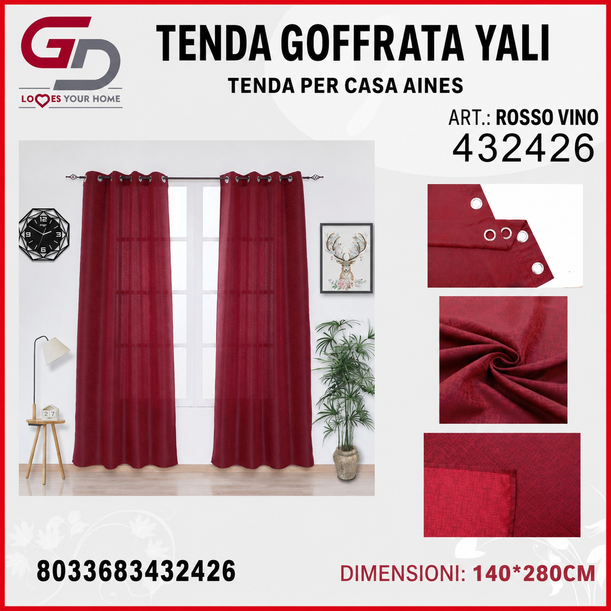 TENDA PER CASA INES 140*280CM