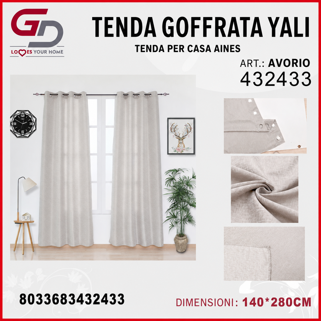 TENDA PER CASA INES 140*280CM