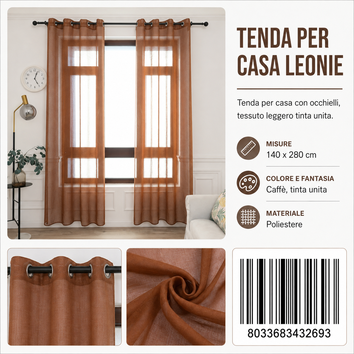 TENDA PER CASA LEONIE 140*280CM - 8033683432693