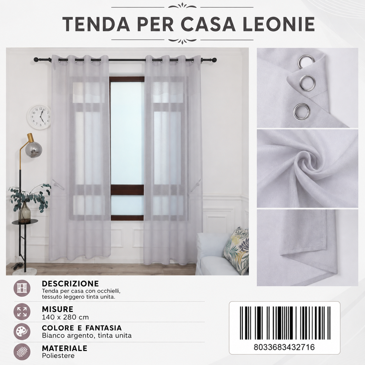 TENDA PER CASA LEONIE 140*280CM - 8033683432716