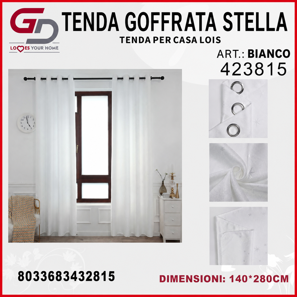 TENDA PER CASA LOIS 140*280CM