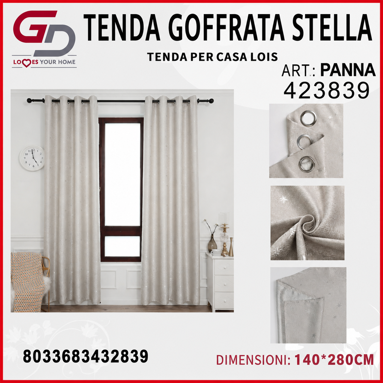 TENDA PER CASA LOIS 140*280CM