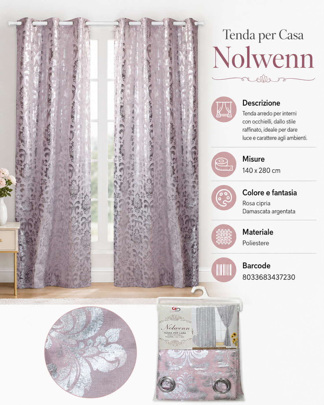TENDA PER CASA NOLWENN 140*280CM - 8033683437230