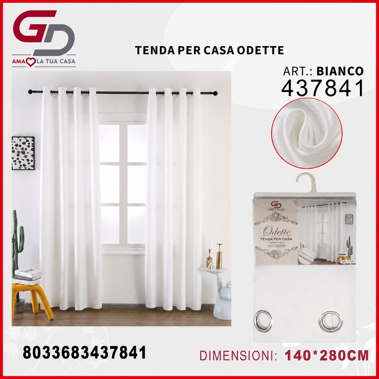 TENDA PER CASA ODETTE 140*280CM