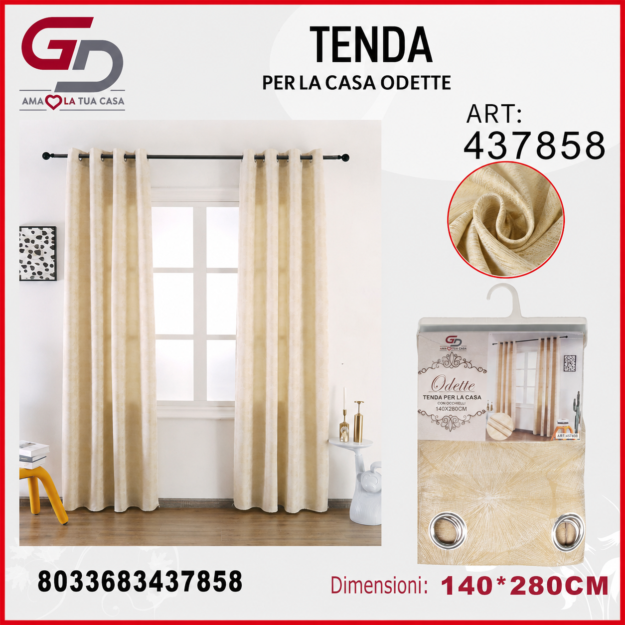 TENDA PER CASA ODETTE 140*280CM