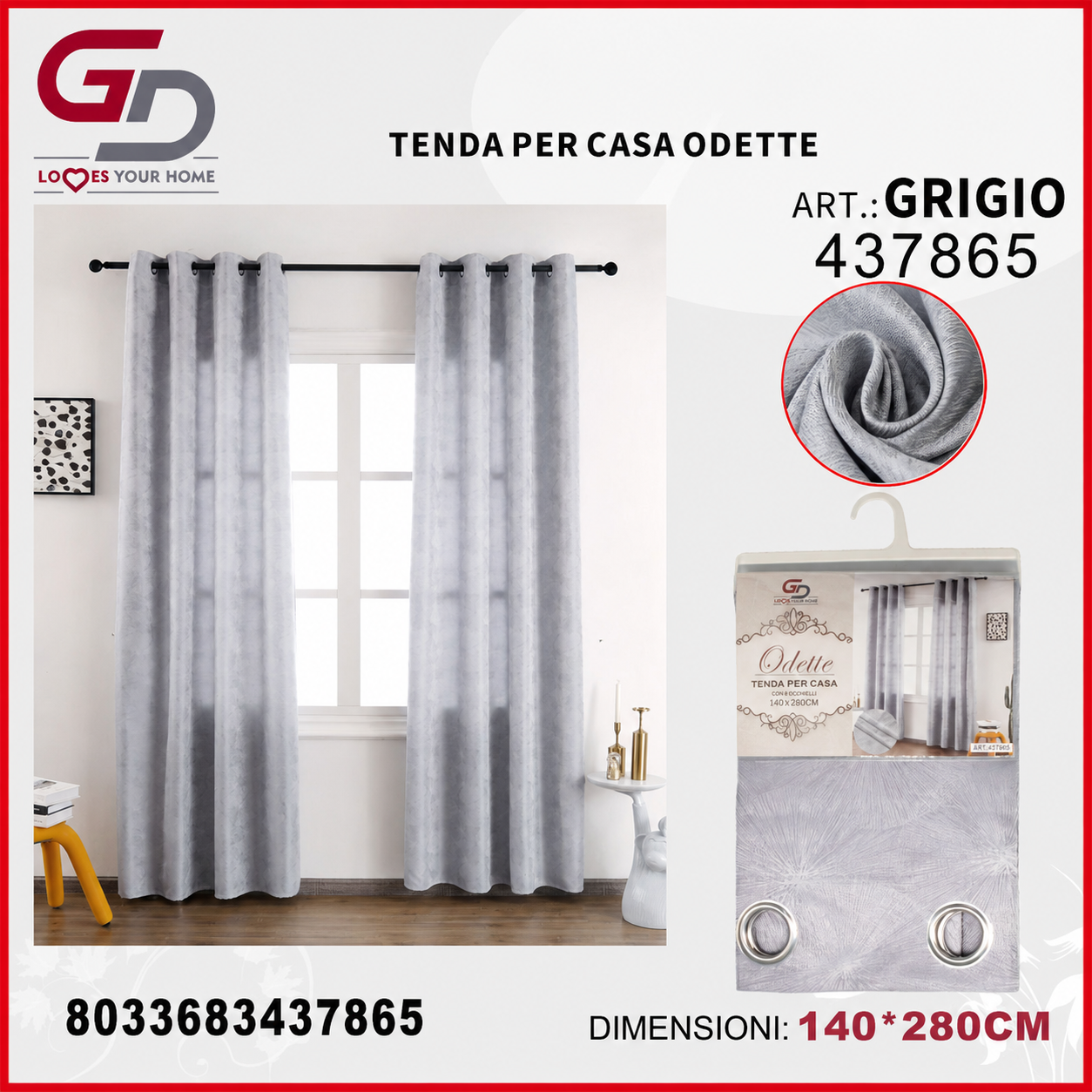 TENDA PER CASA ODETTE 140*280CM