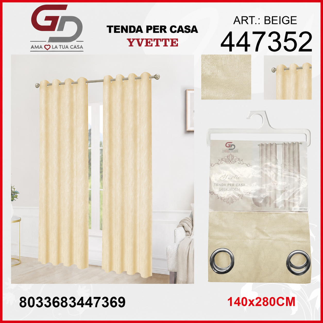 TENDA PER CASA YVETTE 140*280CM
