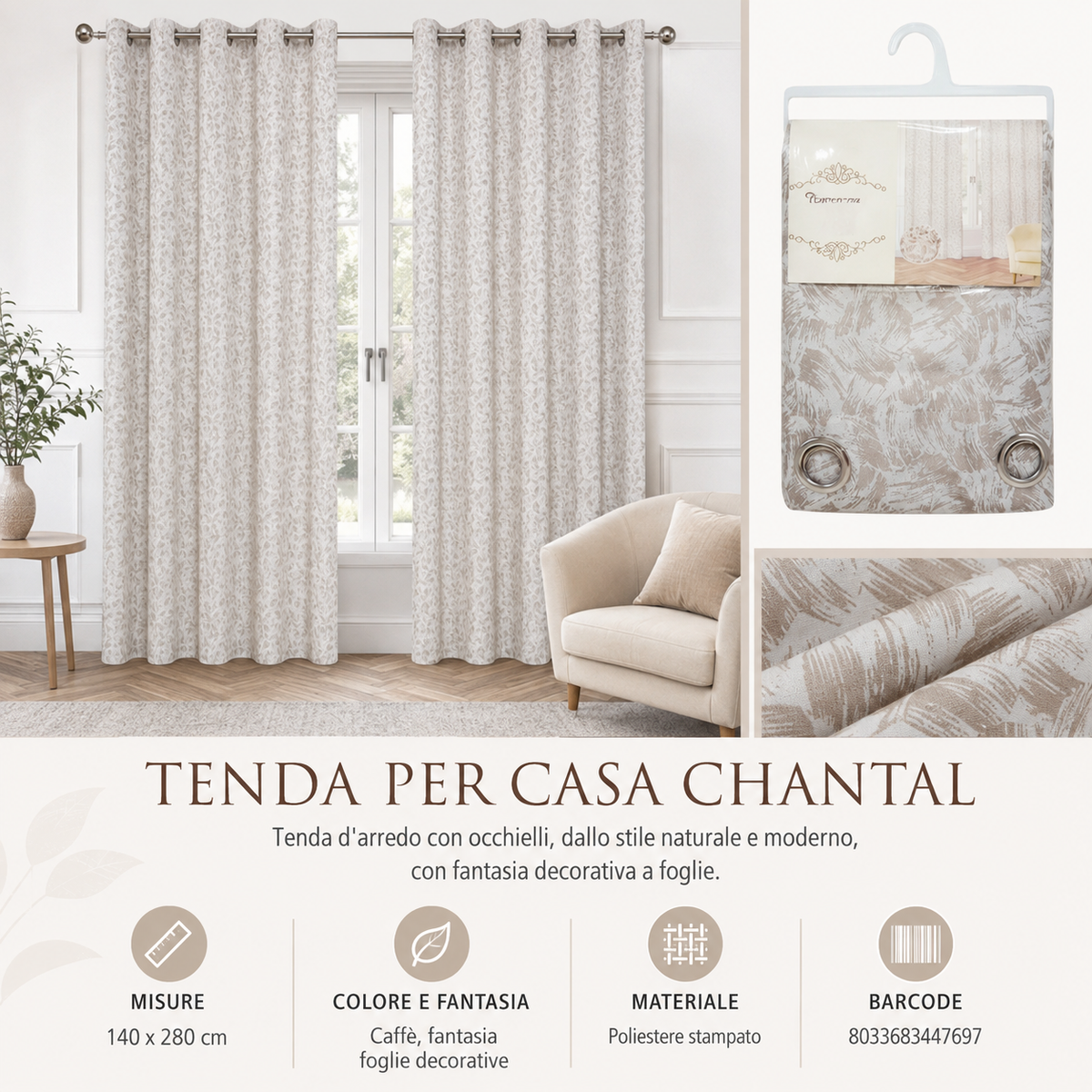 TENDA PER CASA CHANTAL 140*280CM - 8033683447697