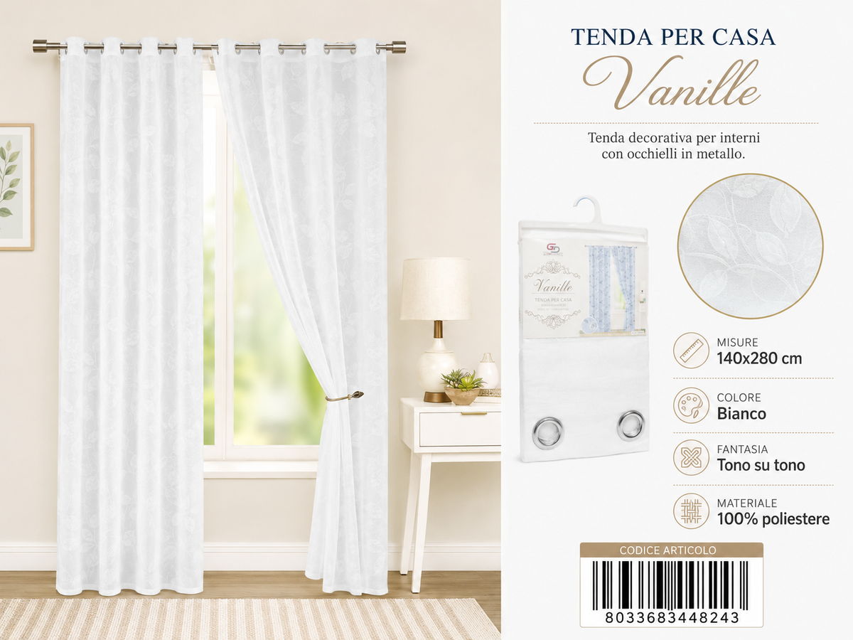TENDA PER CASA VANILLE 140*280CM - 8033683448243