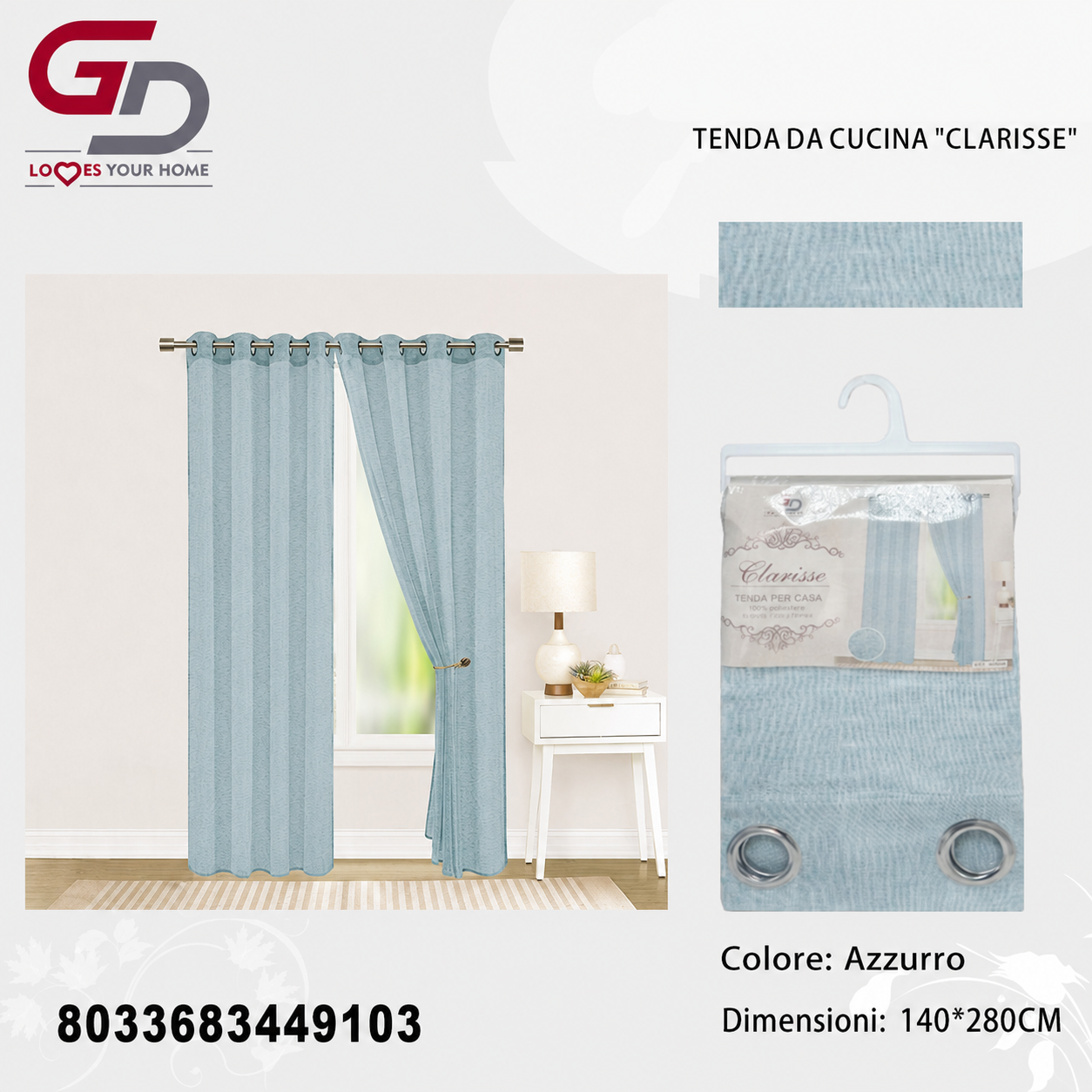 TENDA PER CASA CLARISSE 140*280CM