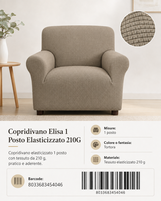 Copridivano Elasticizzato Elisa 1 Posti 210G - 8033683454046