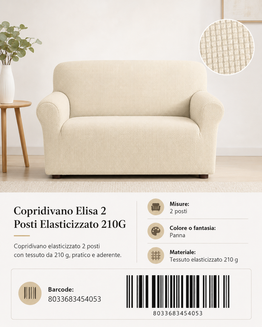 Copridivano Elasticizzato Elisa 2 Posti 210G