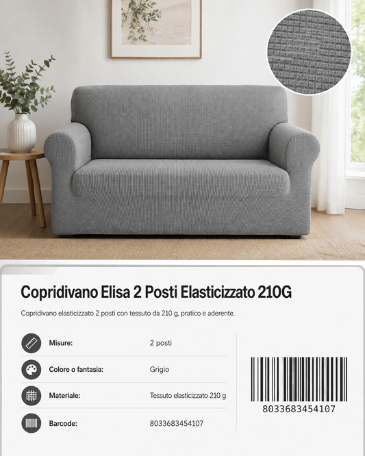 Copridivano Elasticizzato Elisa 3 Posti 210G - 8033683454107