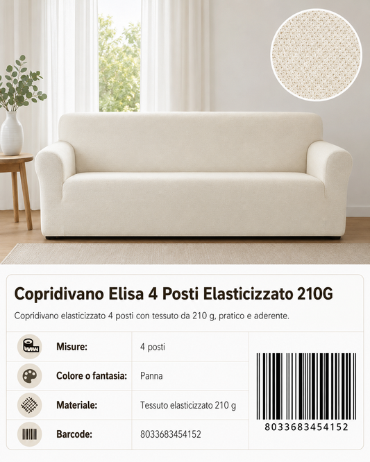 Copridivano Elasticizzato Elisa 4 Posti 210G