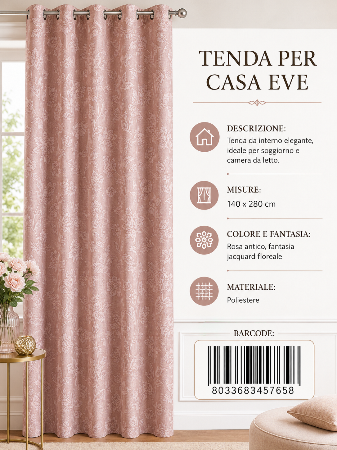 TENDA PER CASA EVE 140*280CM
