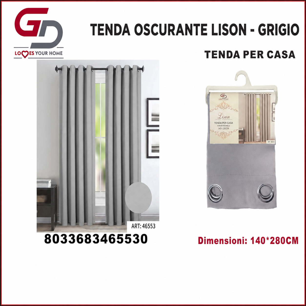 TENDA PER CASA LISON 140*280CM 140*280CM