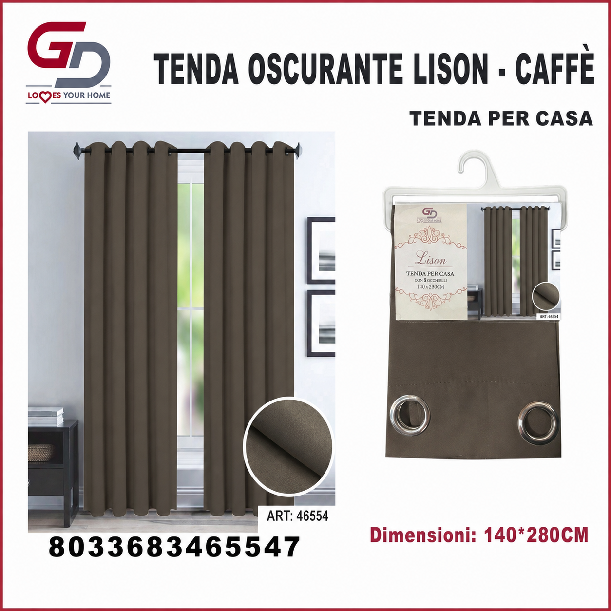 TENDA PER CASA LISON 140*280CM 140*280CM