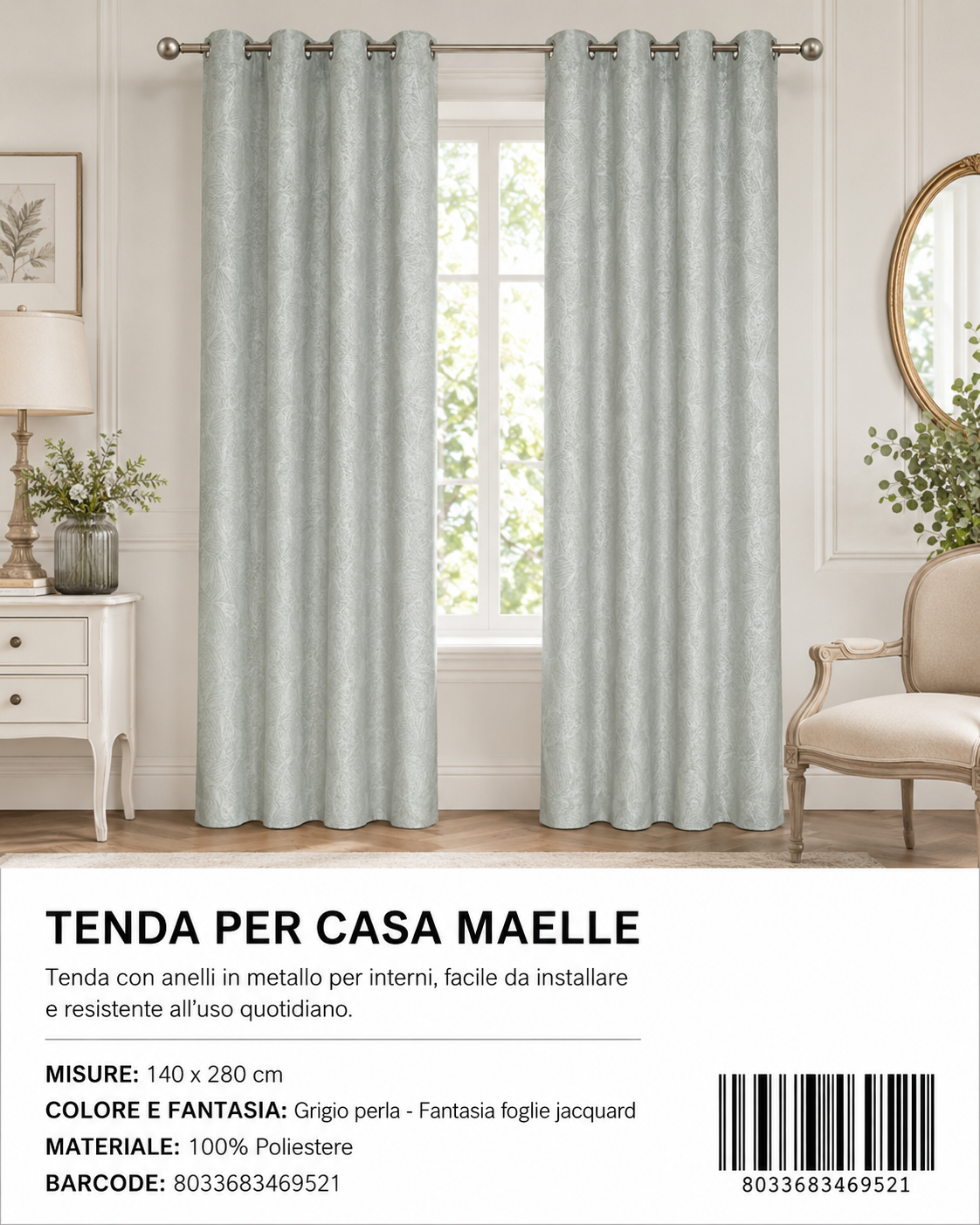 TENDA PER CASA Maelle 140*280CM - 8033683469521