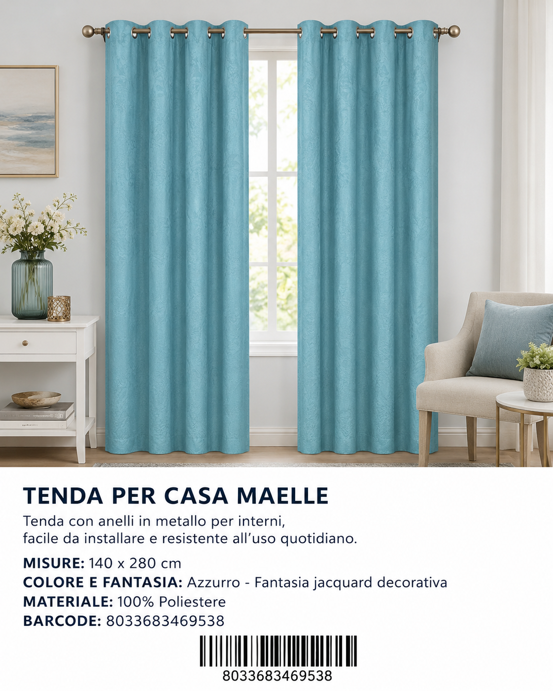 TENDA PER CASA Maelle 140*280CM - 8033683469538
