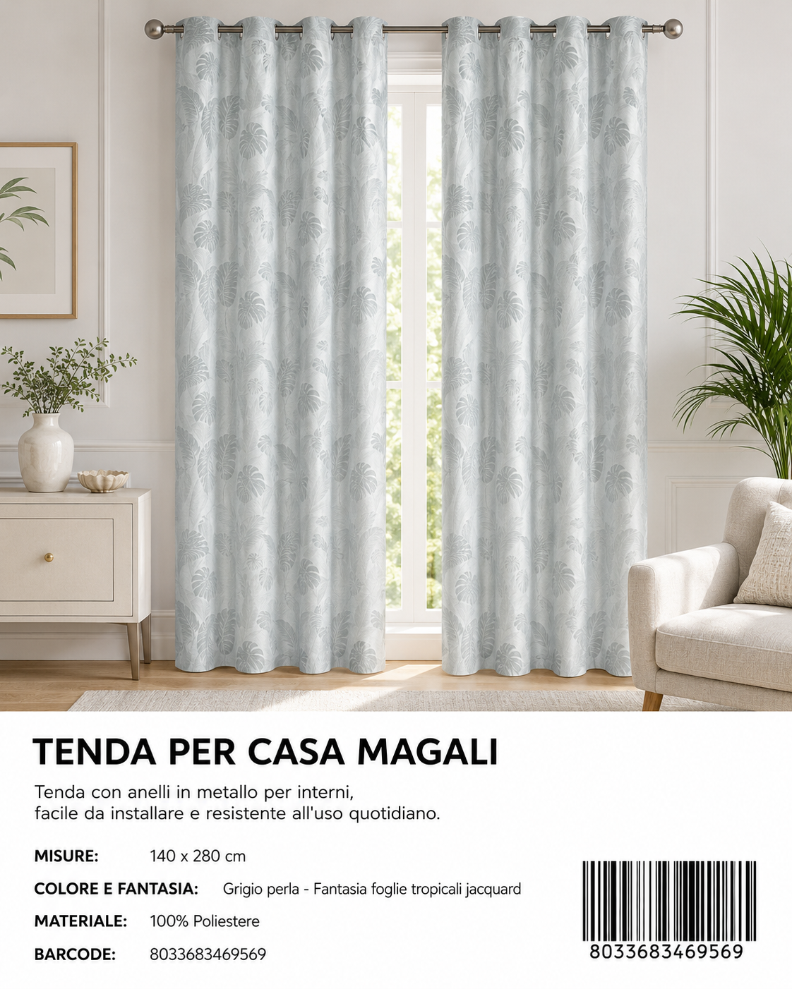 TENDA PER CASA Magali 140*280CM - 8033683469569