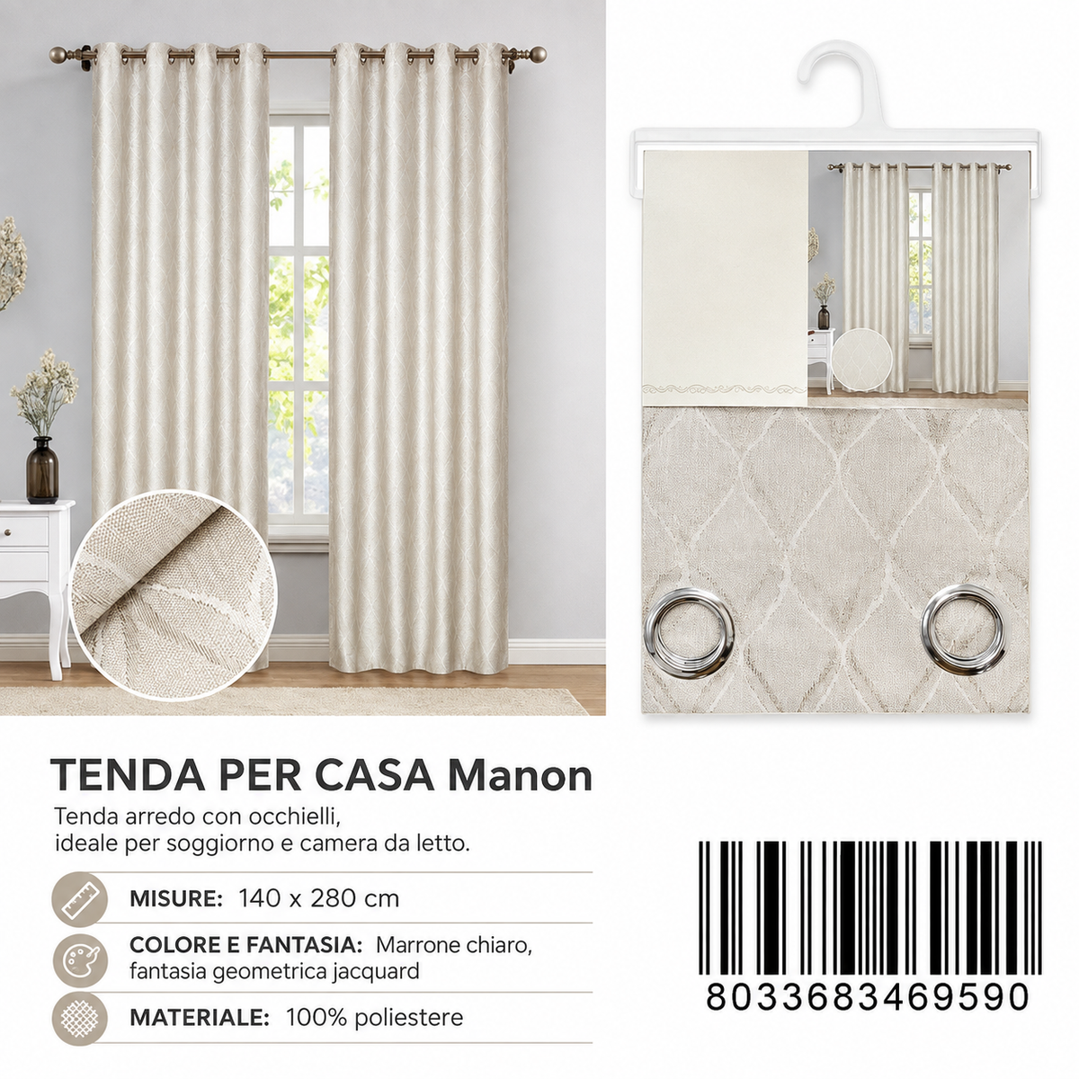 TENDA PER CASA Manon 140*280CM - 8033683469590