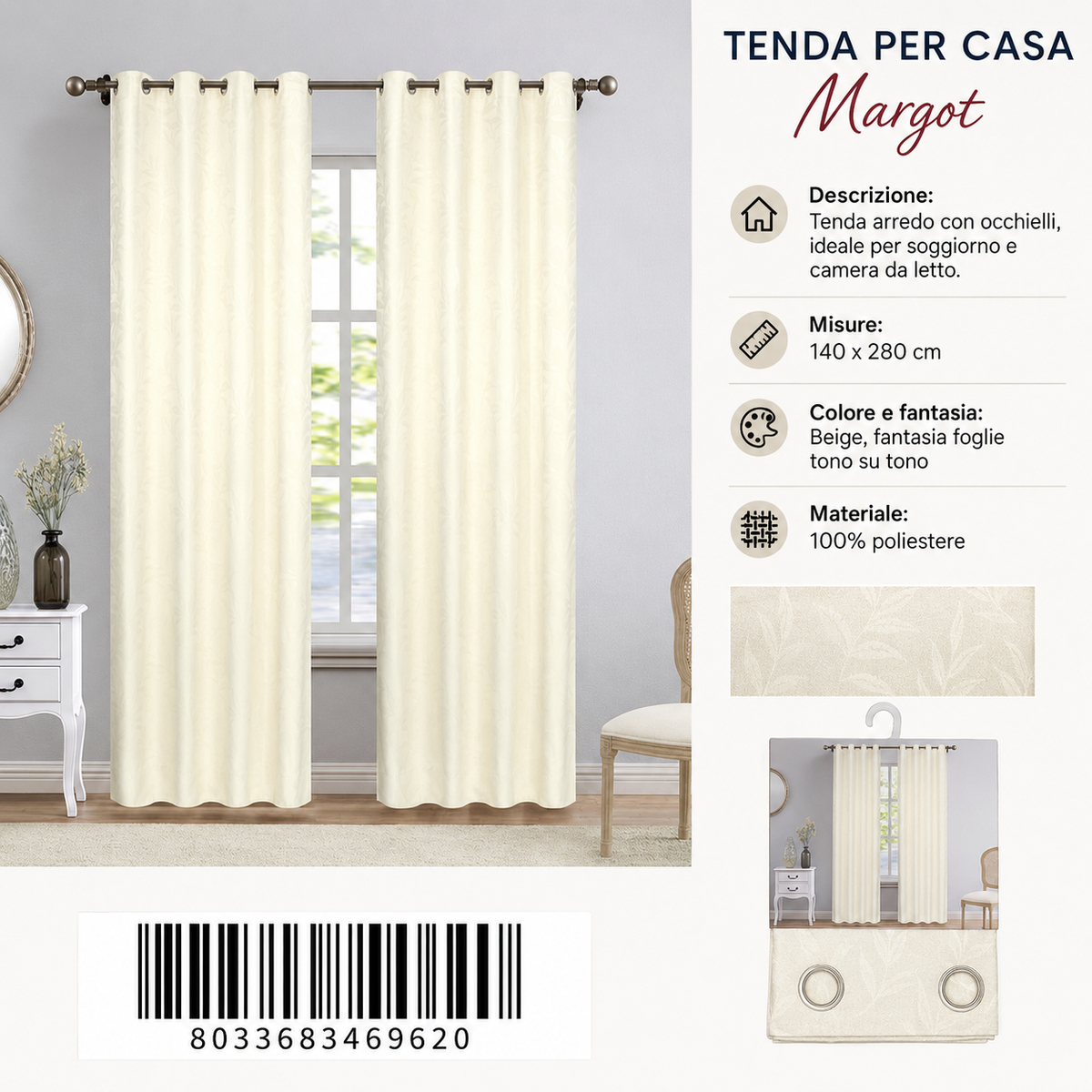 TENDA PER CASA Margot 140*280CM - 8033683469620