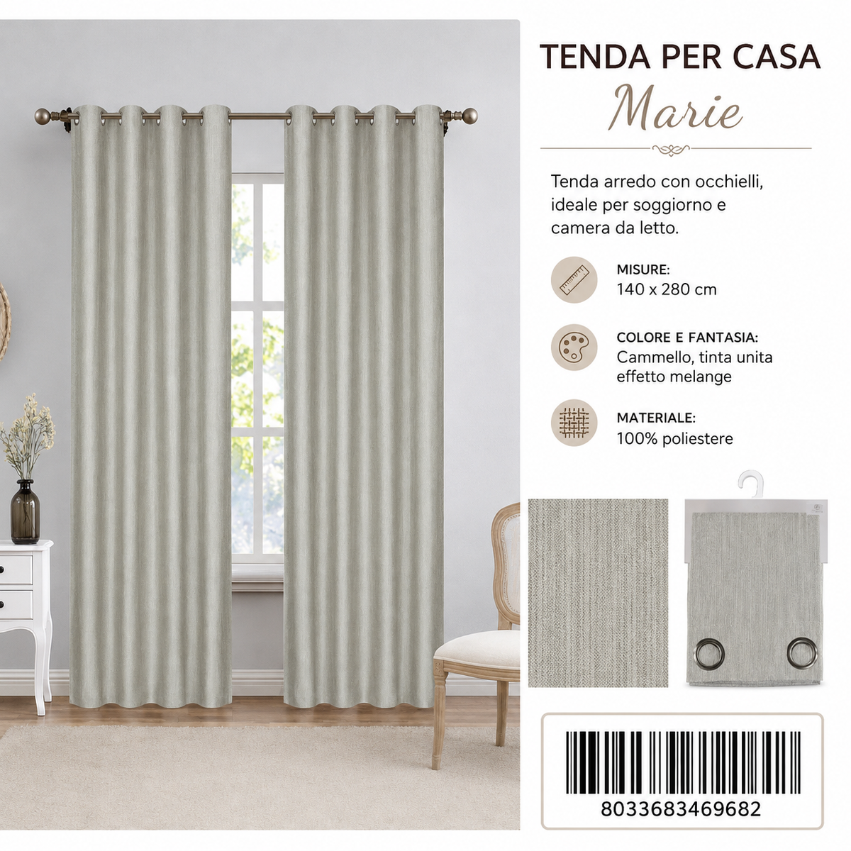 TENDA PER CASA Marie 140*280CM - 8033683469682