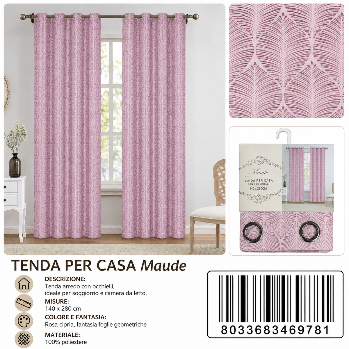 TENDA PER CASA Maude 140*280CM - 8033683469781