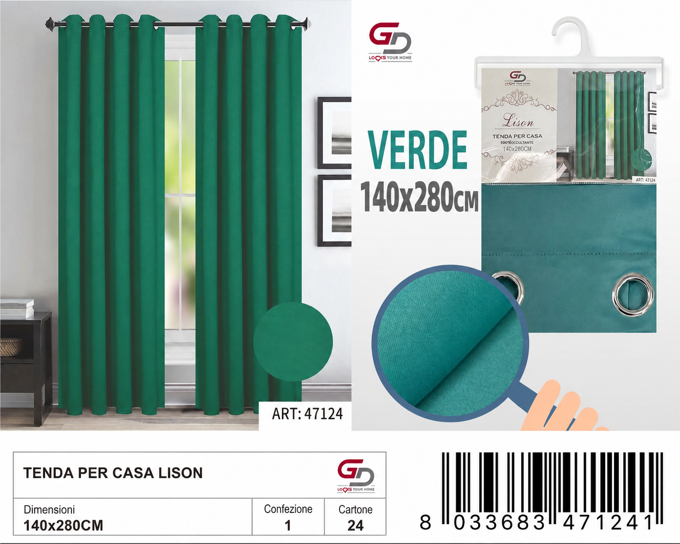 TENDA PER CASA LISON 140*280CM 140*280CM