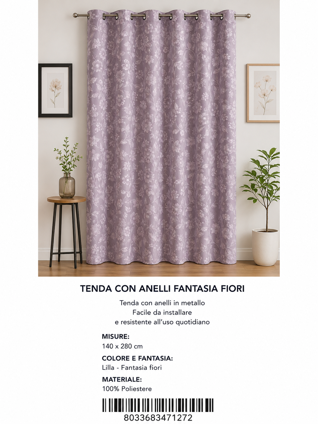 TENDA PER CASA LISON 70*150CM - 8033683471272