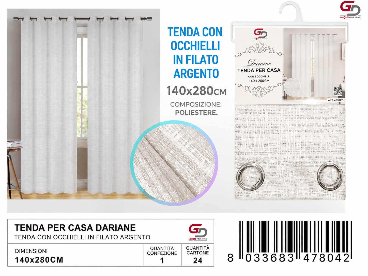 TENDA PER CASADARIANE 140*280CM