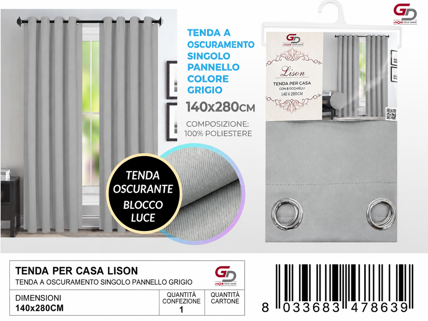 TENDA PER CASA LISON 140*280CM 140*280CM