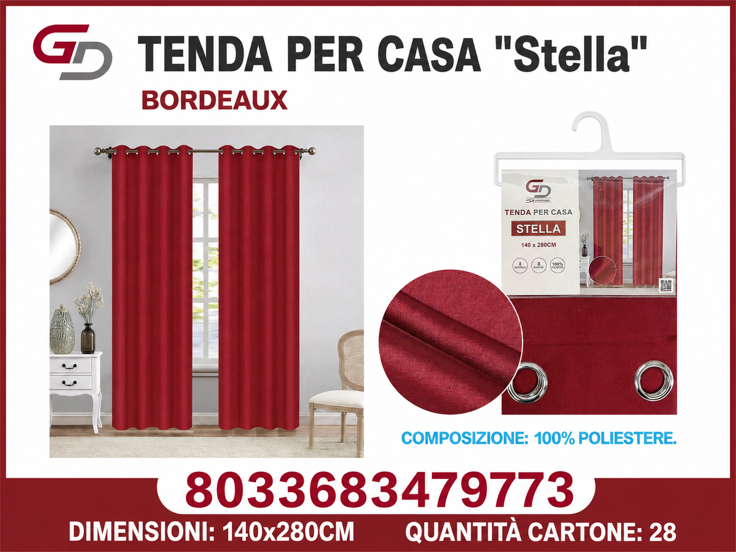 TENDA PER CASA Stella 140*280CM