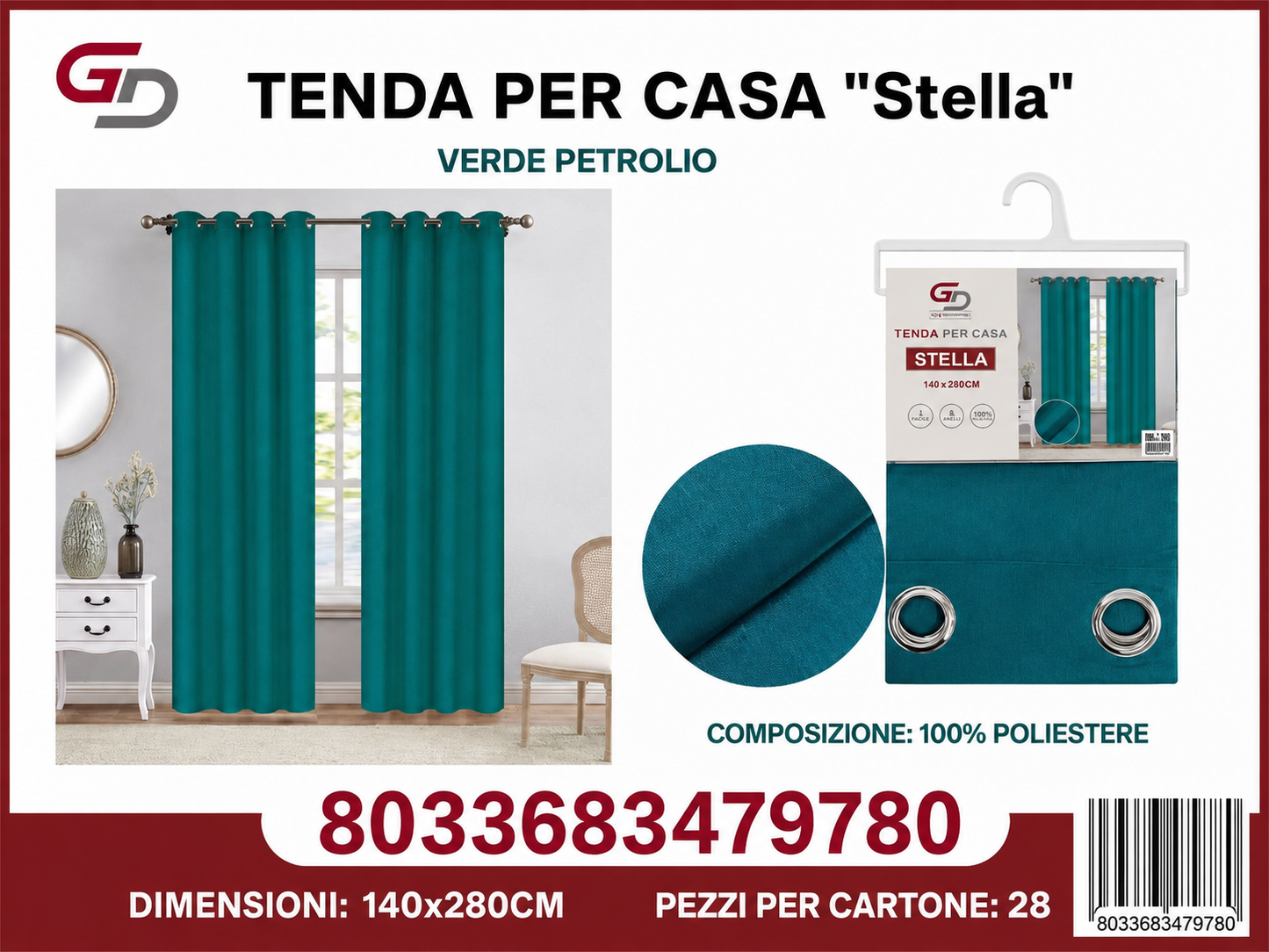 TENDA PER CASA Stella 140*280CM